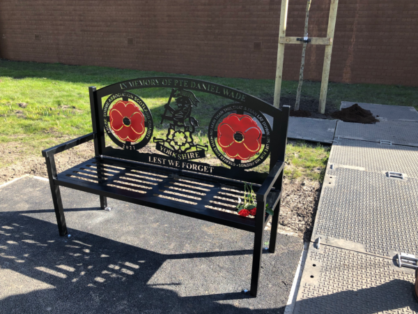 Memorial bench Warrington